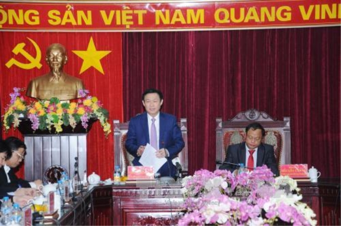 Phó Thủ tướng Vương Đình Huệ phát biểu tại buổi làm việc. Ảnh: Vũ Hoàng Giang/TTXVN